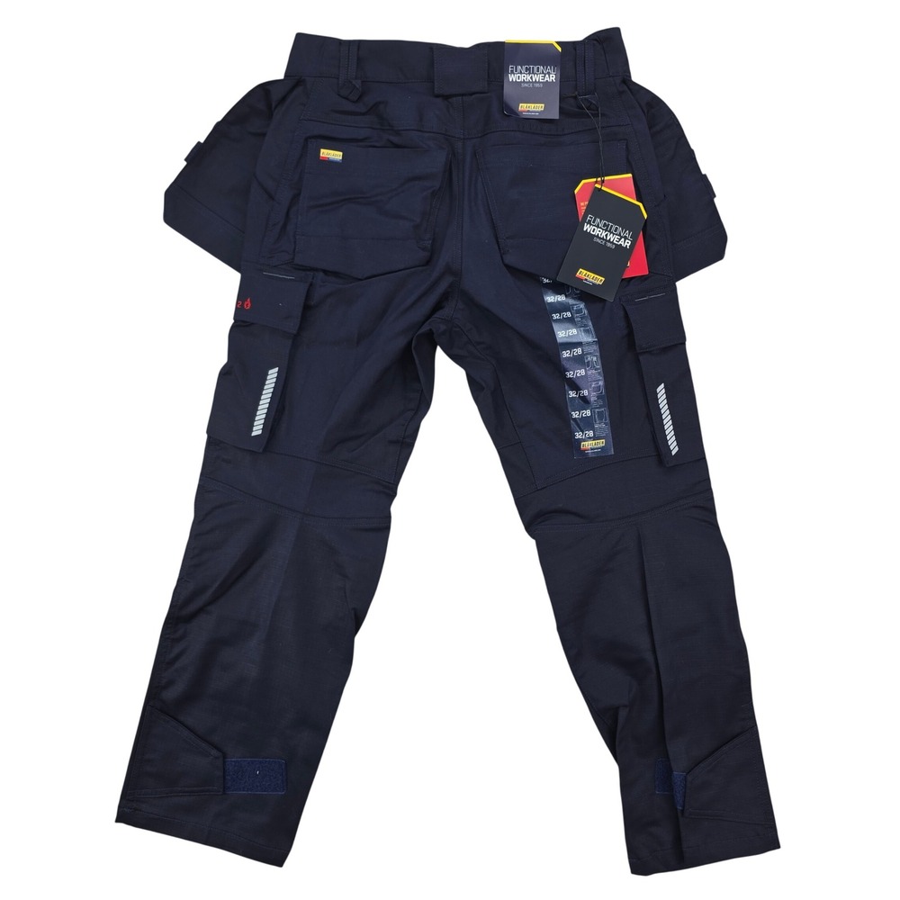 Blaklader 1653 FR/AR Workwear Pants Mens 32x28 Navy Blue Ripstop Utility Pockets
